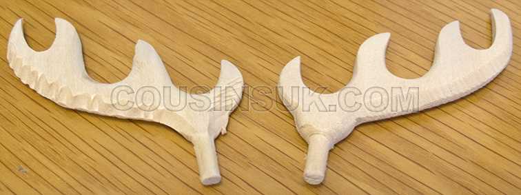 Unfinished, 65mm Wooden Antlers