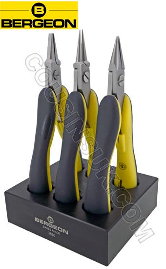3 Pliers (Smooth) on Stand, Bergeon 3630