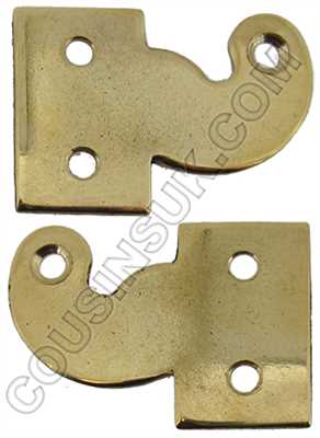 PAIR LONGCASE GRANDFATHER CLOCK BRASS HOOD DOOR HINGES DRILLED POLISH  READY FIT 